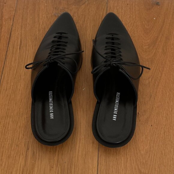 NWT Ann Demeulemeester Black River Lace-Up Mules SZ 37.5 - Picture 5 of 8